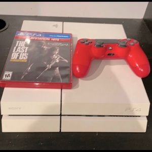 Ps4 white comes with red controller and cables